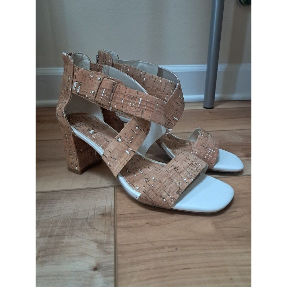 Donald Pliner Heels Women's 8 Pavla Cork Leather Formal Evening Designer Comfort